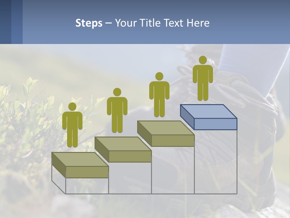 A Person In Hiking Boots Standing On A Rock PowerPoint Template