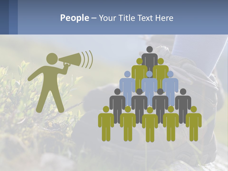 A Person In Hiking Boots Standing On A Rock PowerPoint Template