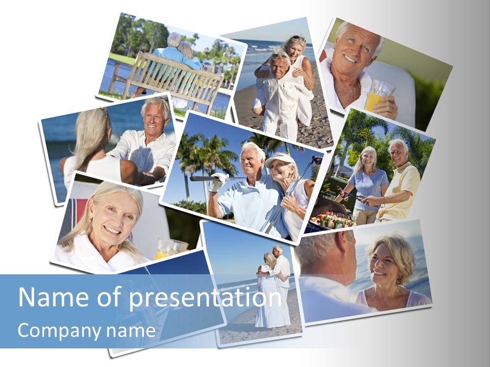 A Collage Of Photos With A Man And Woman PowerPoint Template