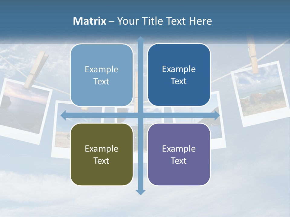 A Bunch Of Pictures Hanging On A Clothes Line PowerPoint Template