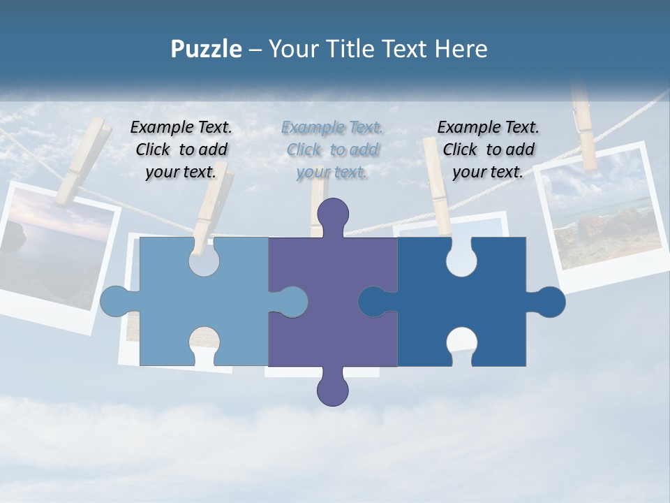 A Bunch Of Pictures Hanging On A Clothes Line PowerPoint Template