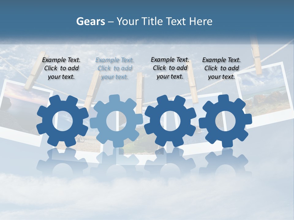 A Bunch Of Pictures Hanging On A Clothes Line PowerPoint Template