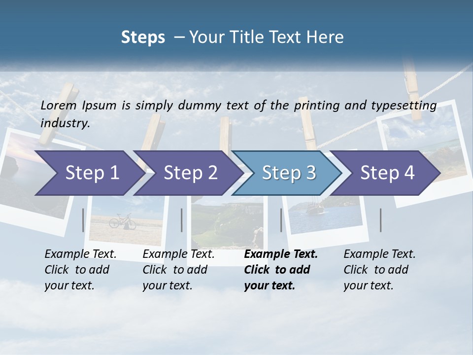 A Bunch Of Pictures Hanging On A Clothes Line PowerPoint Template