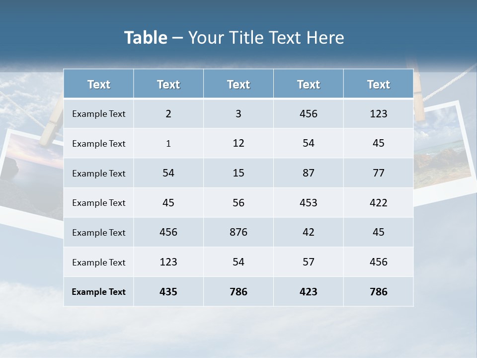 A Bunch Of Pictures Hanging On A Clothes Line PowerPoint Template
