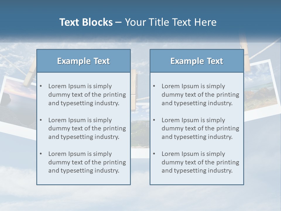 A Bunch Of Pictures Hanging On A Clothes Line PowerPoint Template