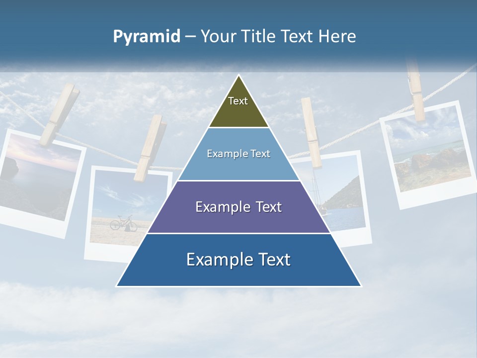 A Bunch Of Pictures Hanging On A Clothes Line PowerPoint Template