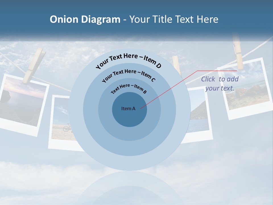 A Bunch Of Pictures Hanging On A Clothes Line PowerPoint Template