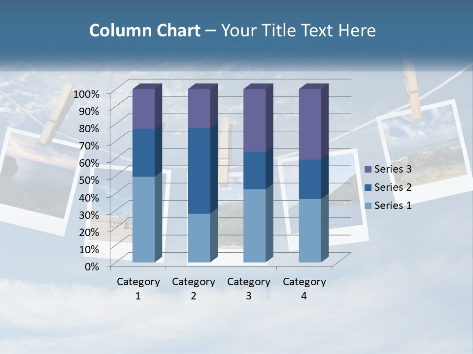 A Bunch Of Pictures Hanging On A Clothes Line PowerPoint Template