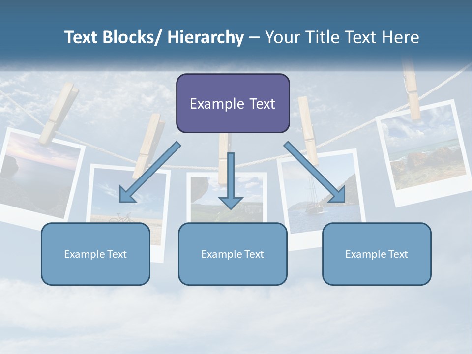 A Bunch Of Pictures Hanging On A Clothes Line PowerPoint Template