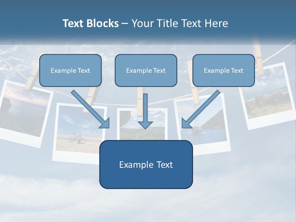A Bunch Of Pictures Hanging On A Clothes Line PowerPoint Template