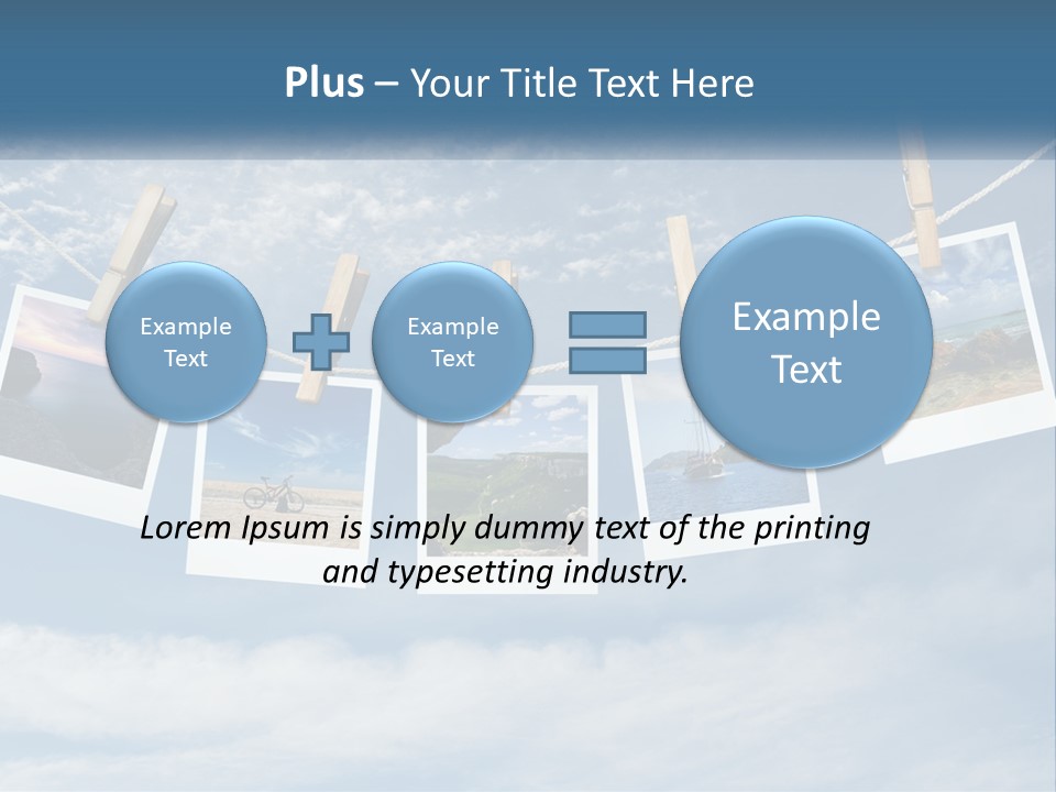A Bunch Of Pictures Hanging On A Clothes Line PowerPoint Template