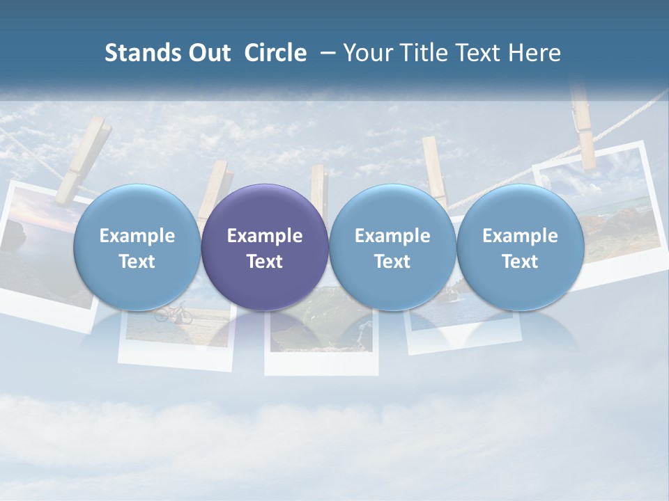 A Bunch Of Pictures Hanging On A Clothes Line PowerPoint Template