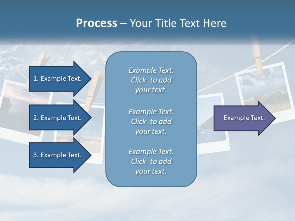 A Bunch Of Pictures Hanging On A Clothes Line PowerPoint Template