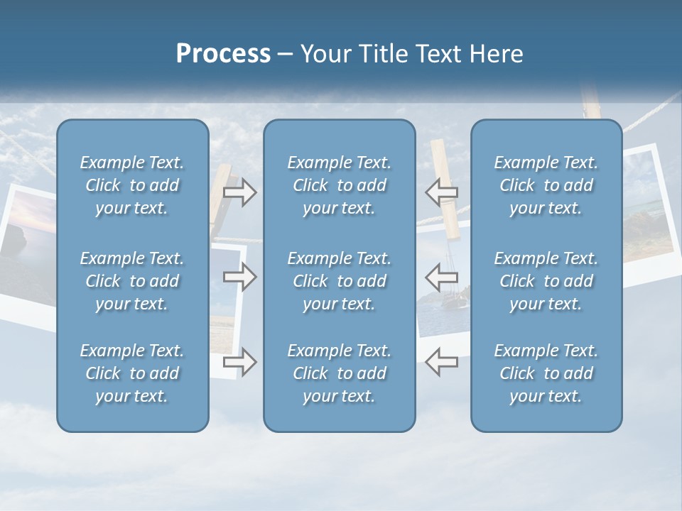 A Bunch Of Pictures Hanging On A Clothes Line PowerPoint Template