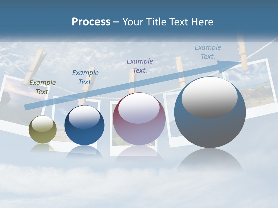 A Bunch Of Pictures Hanging On A Clothes Line PowerPoint Template