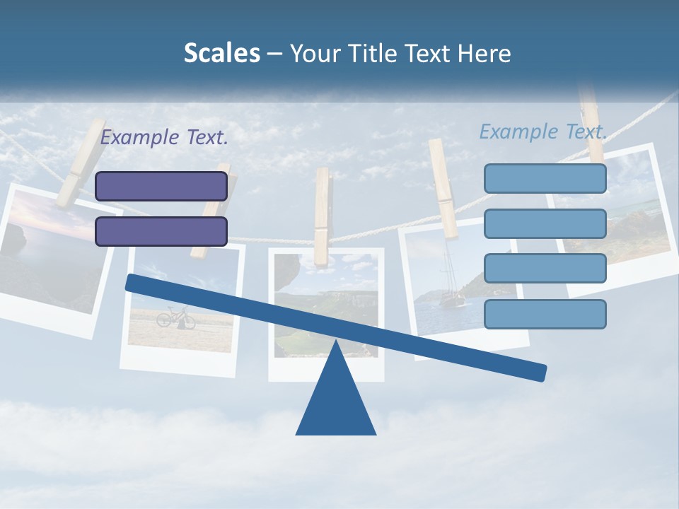 A Bunch Of Pictures Hanging On A Clothes Line PowerPoint Template