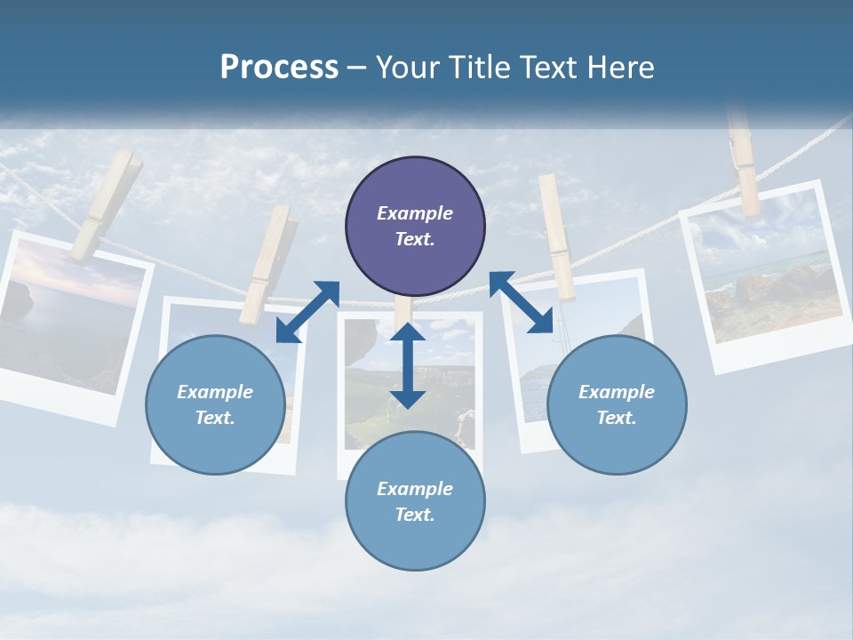 A Bunch Of Pictures Hanging On A Clothes Line PowerPoint Template