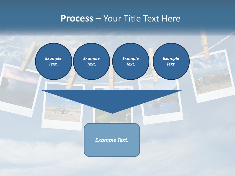 A Bunch Of Pictures Hanging On A Clothes Line PowerPoint Template