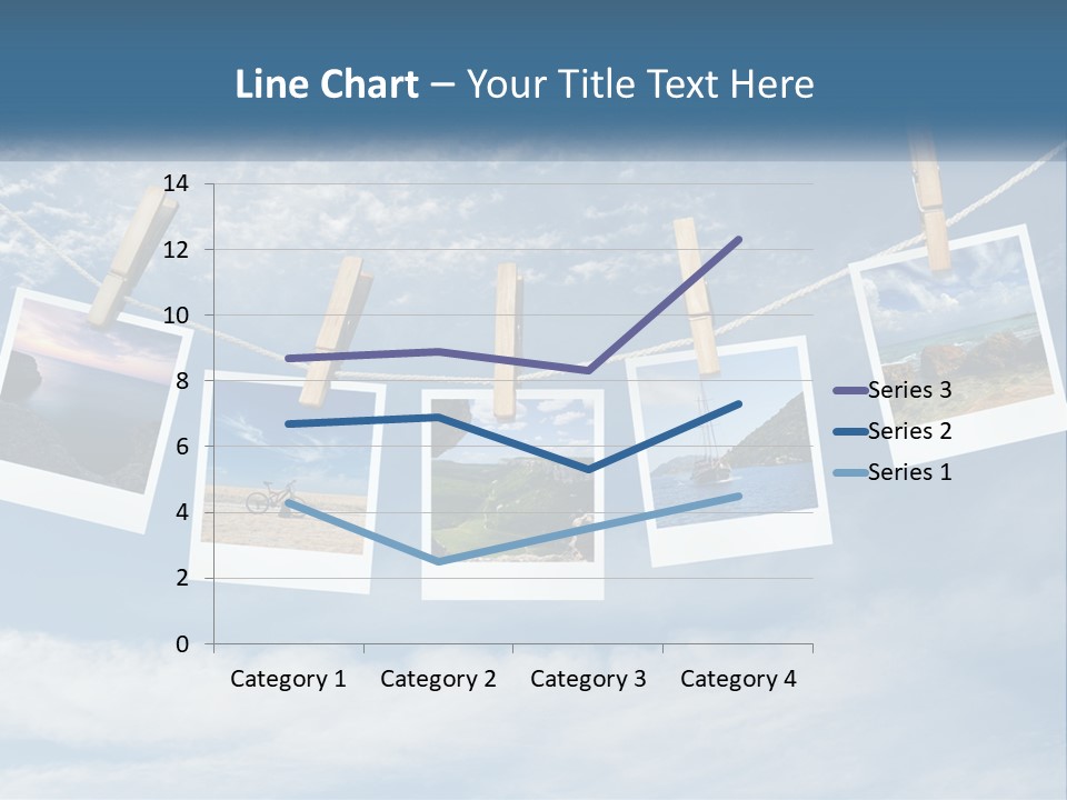 A Bunch Of Pictures Hanging On A Clothes Line PowerPoint Template