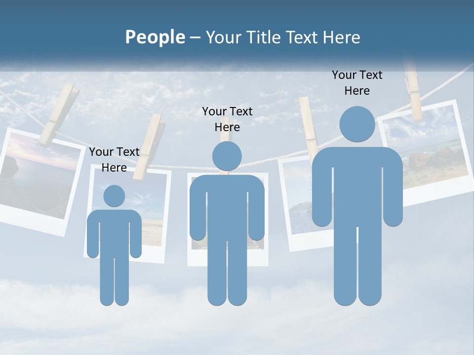 A Bunch Of Pictures Hanging On A Clothes Line PowerPoint Template