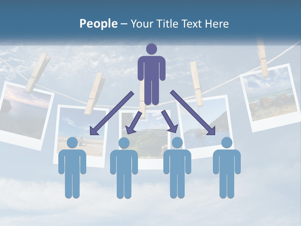 A Bunch Of Pictures Hanging On A Clothes Line PowerPoint Template