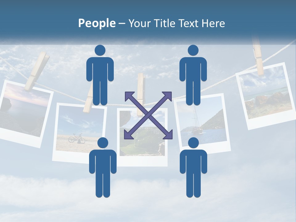 A Bunch Of Pictures Hanging On A Clothes Line PowerPoint Template