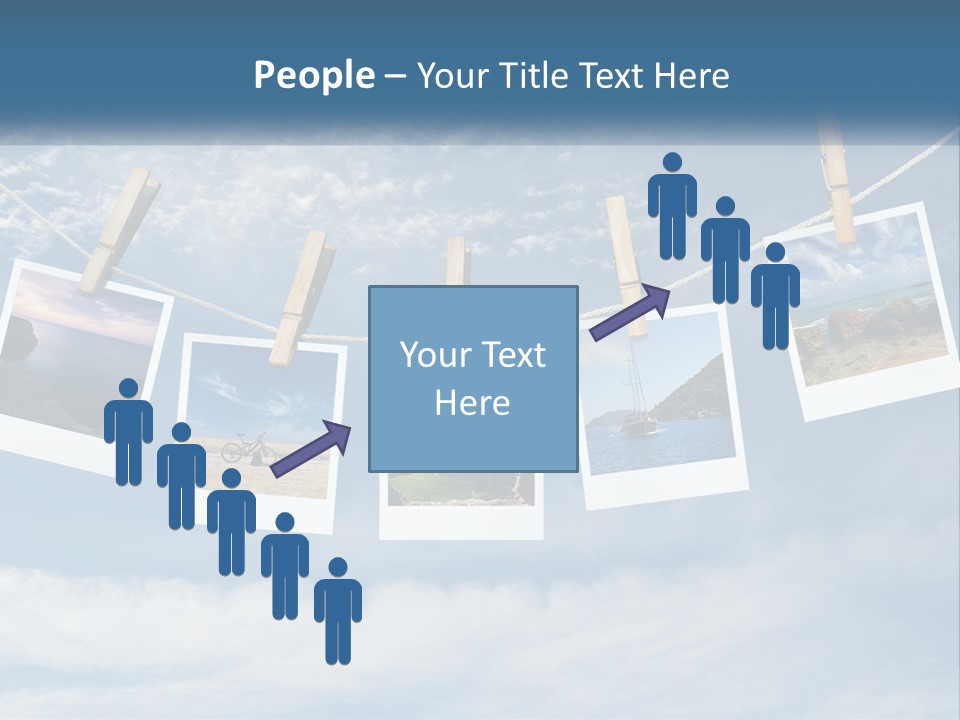 A Bunch Of Pictures Hanging On A Clothes Line PowerPoint Template