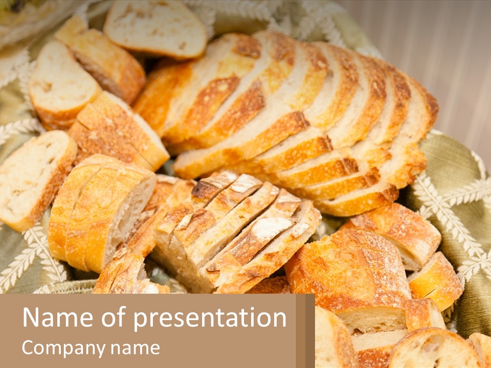 A Plate Full Of Bread On A Table PowerPoint Template