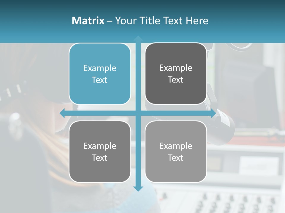 A Woman With Headphones On In Front Of A Microphone PowerPoint Template