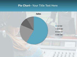 A Woman With Headphones On In Front Of A Microphone PowerPoint Template