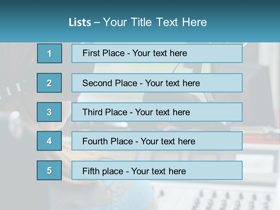 A Woman With Headphones On In Front Of A Microphone PowerPoint Template