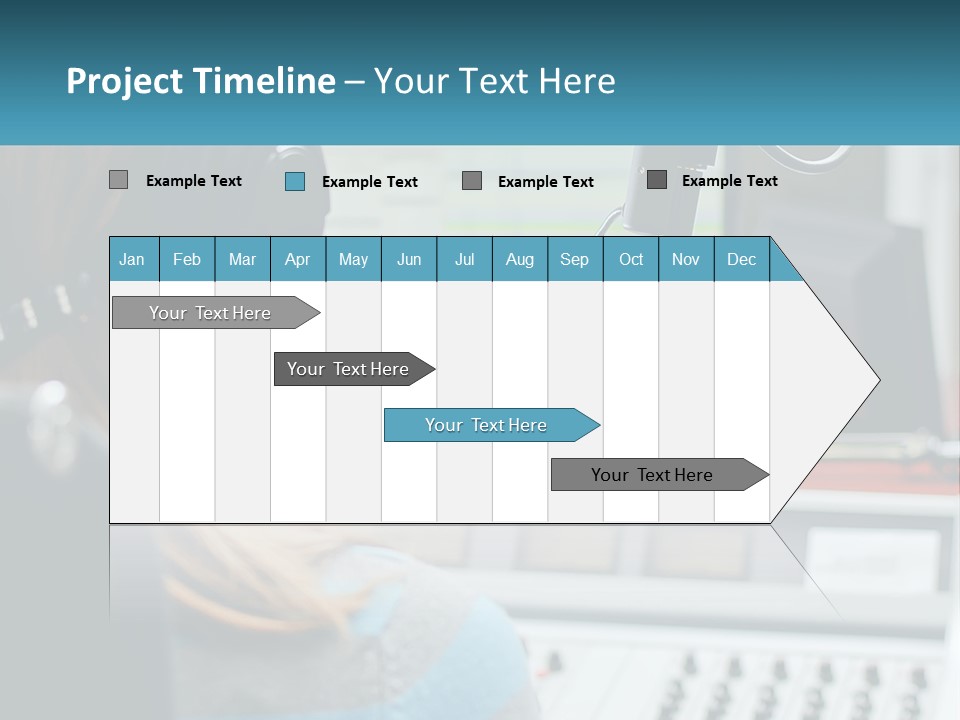 A Woman With Headphones On In Front Of A Microphone PowerPoint Template