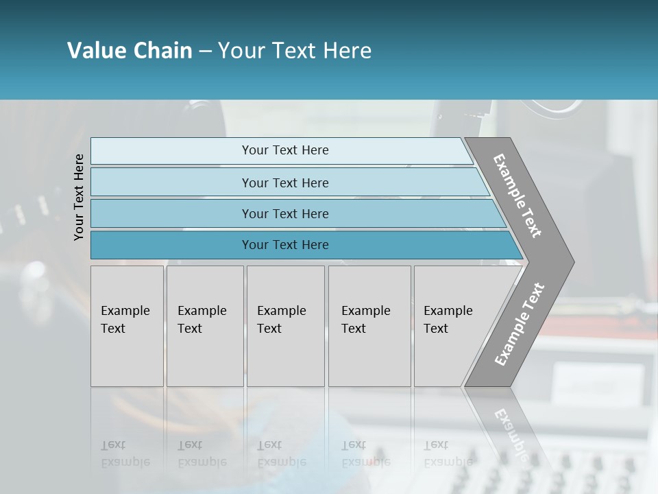 A Woman With Headphones On In Front Of A Microphone PowerPoint Template