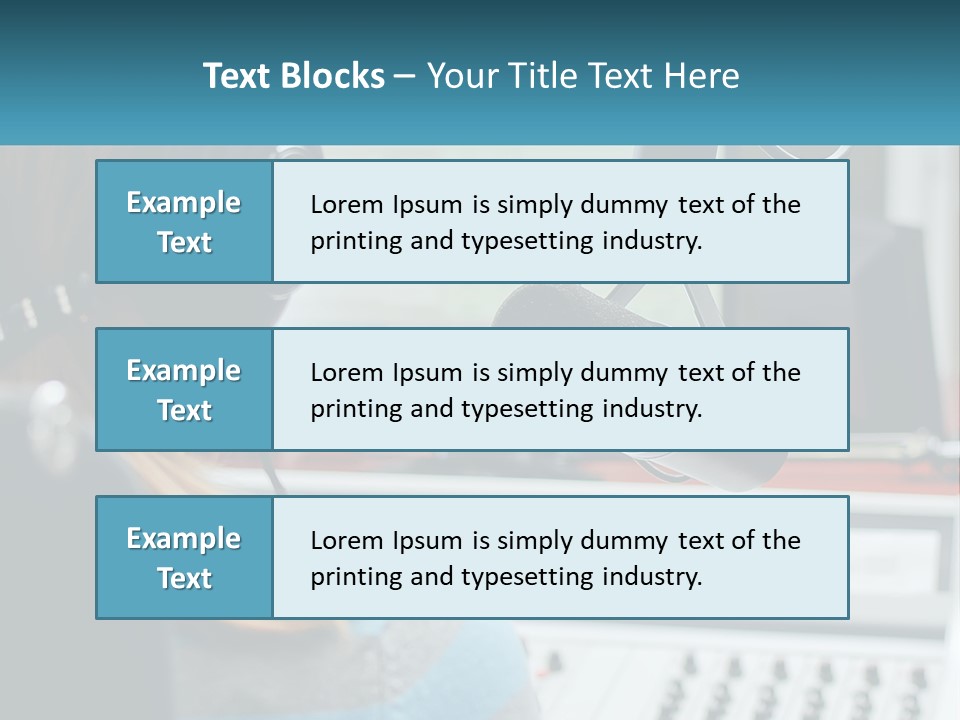 A Woman With Headphones On In Front Of A Microphone PowerPoint Template