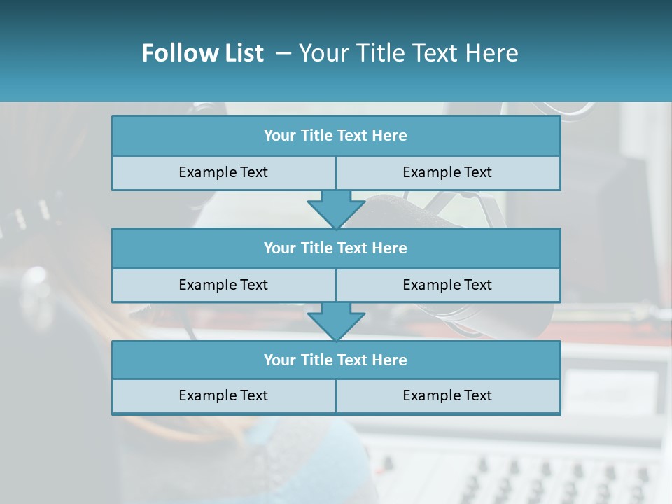 A Woman With Headphones On In Front Of A Microphone PowerPoint Template