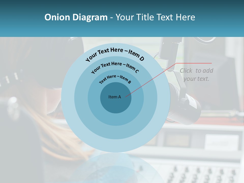 A Woman With Headphones On In Front Of A Microphone PowerPoint Template