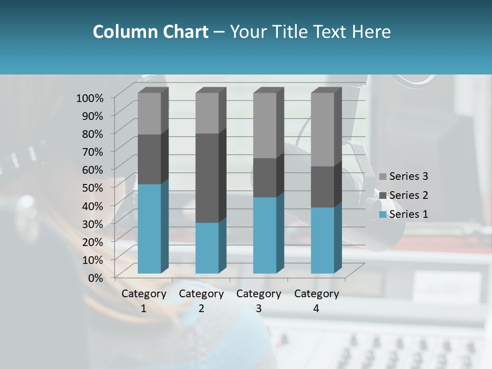 A Woman With Headphones On In Front Of A Microphone PowerPoint Template