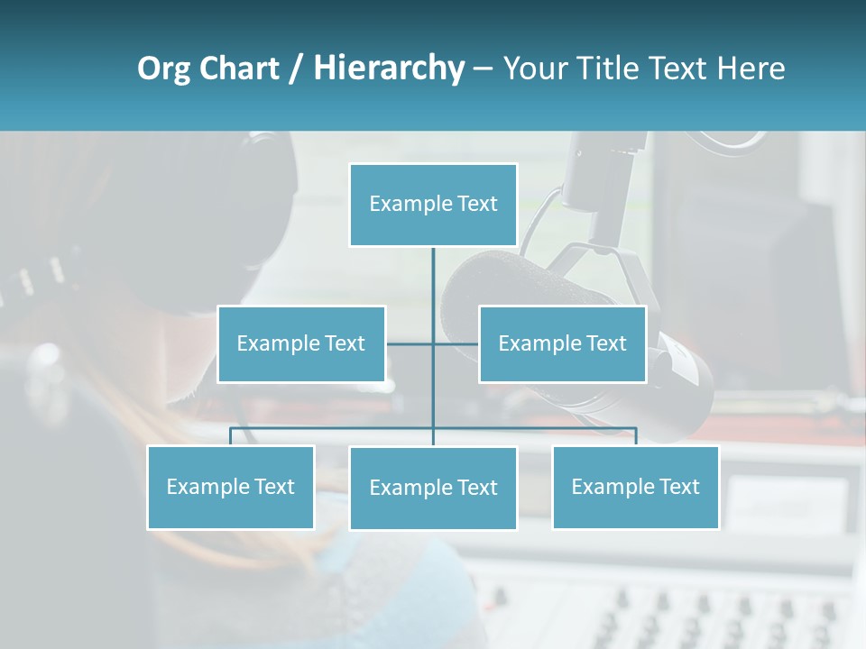 A Woman With Headphones On In Front Of A Microphone PowerPoint Template