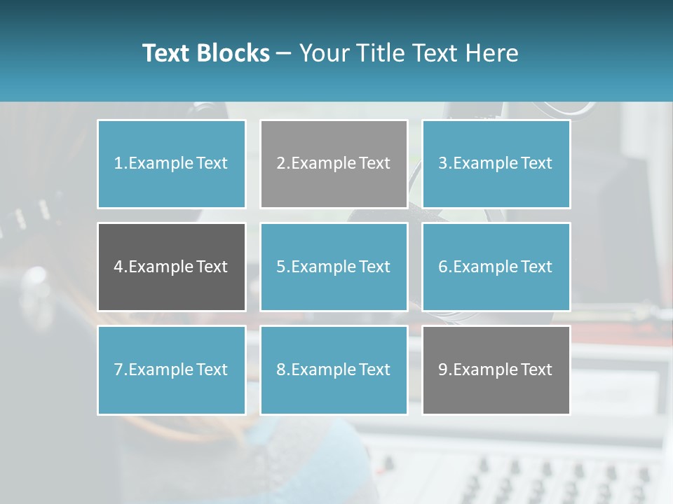 A Woman With Headphones On In Front Of A Microphone PowerPoint Template