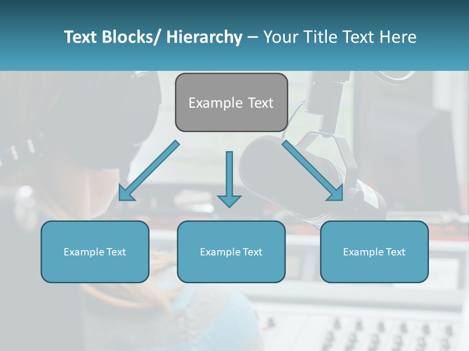 A Woman With Headphones On In Front Of A Microphone PowerPoint Template