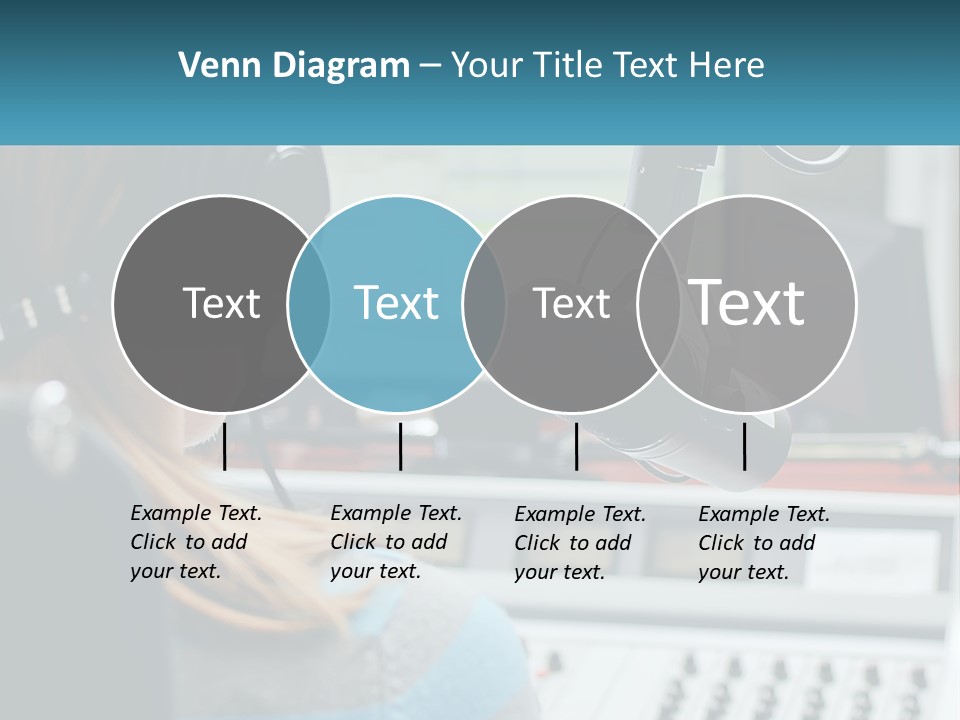 A Woman With Headphones On In Front Of A Microphone PowerPoint Template