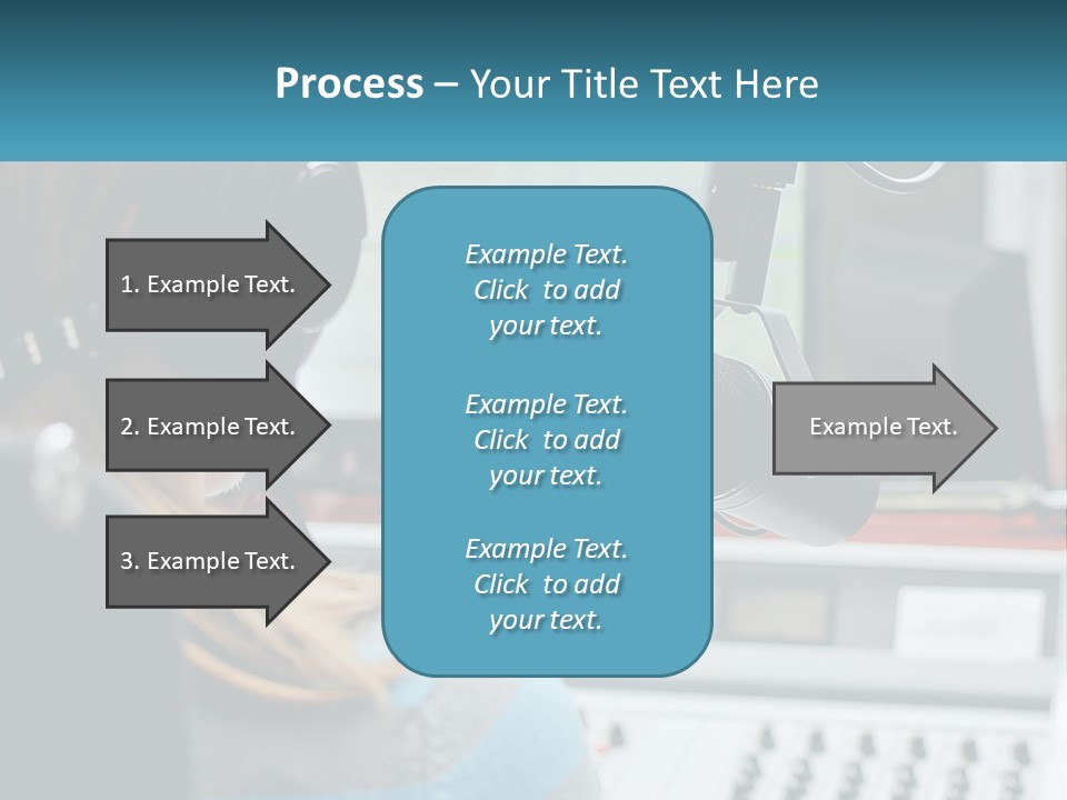A Woman With Headphones On In Front Of A Microphone PowerPoint Template