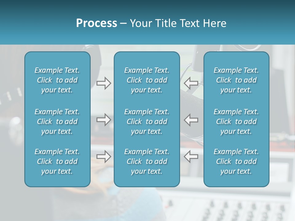 A Woman With Headphones On In Front Of A Microphone PowerPoint Template