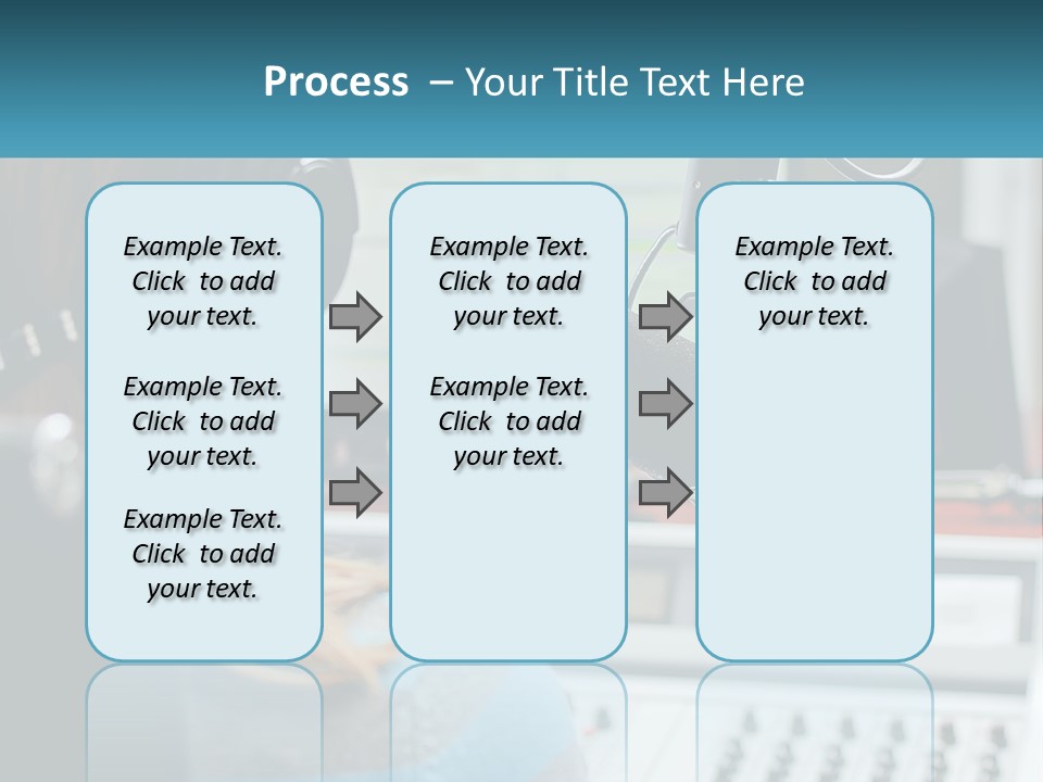 A Woman With Headphones On In Front Of A Microphone PowerPoint Template