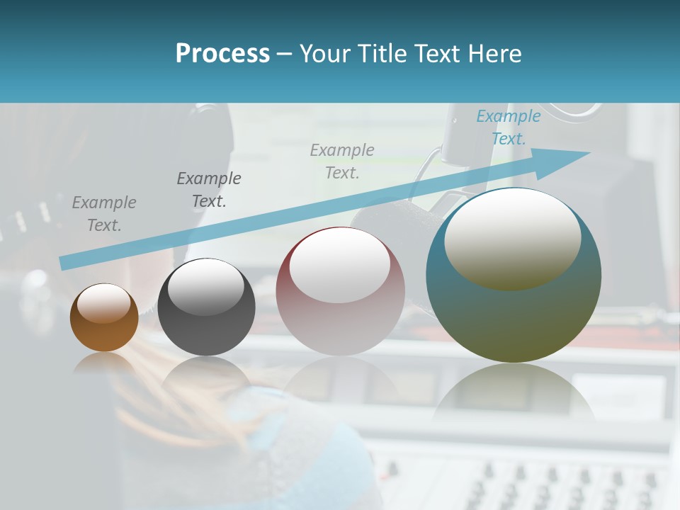 A Woman With Headphones On In Front Of A Microphone PowerPoint Template