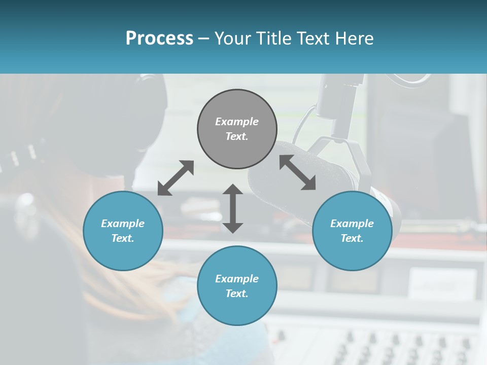 A Woman With Headphones On In Front Of A Microphone PowerPoint Template
