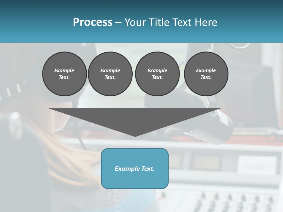 A Woman With Headphones On In Front Of A Microphone PowerPoint Template