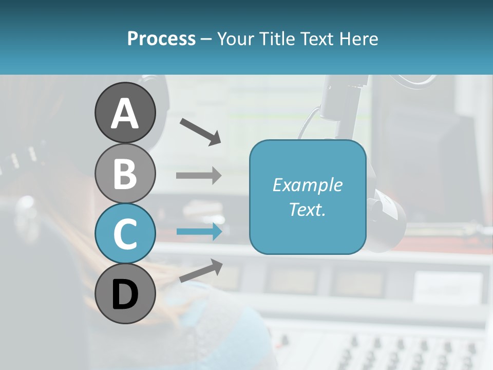 A Woman With Headphones On In Front Of A Microphone PowerPoint Template
