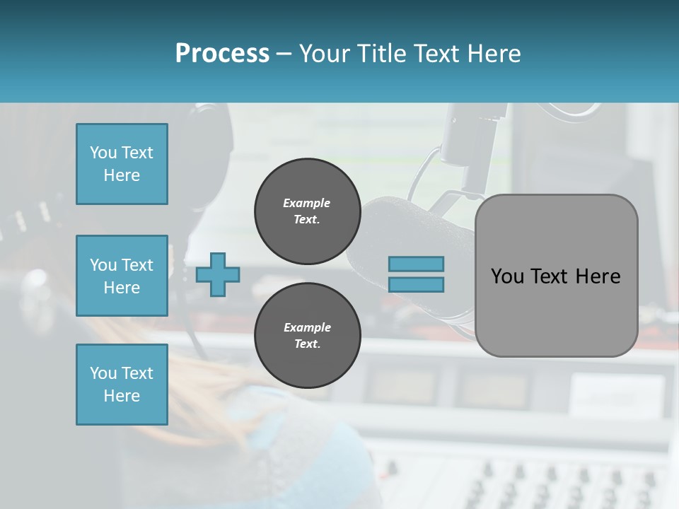 A Woman With Headphones On In Front Of A Microphone PowerPoint Template