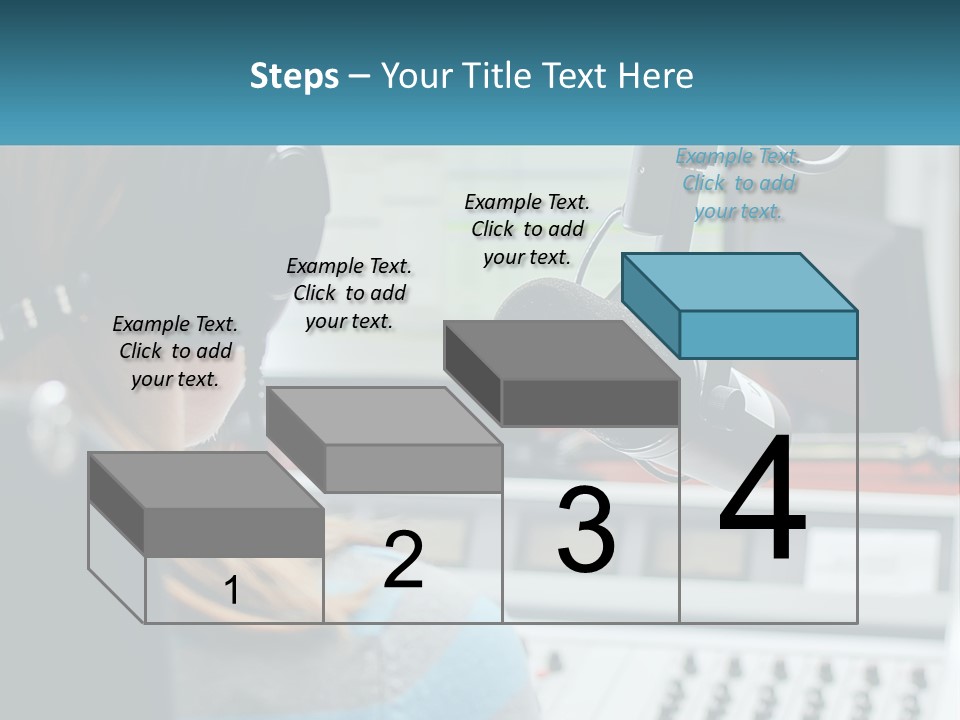 A Woman With Headphones On In Front Of A Microphone PowerPoint Template
